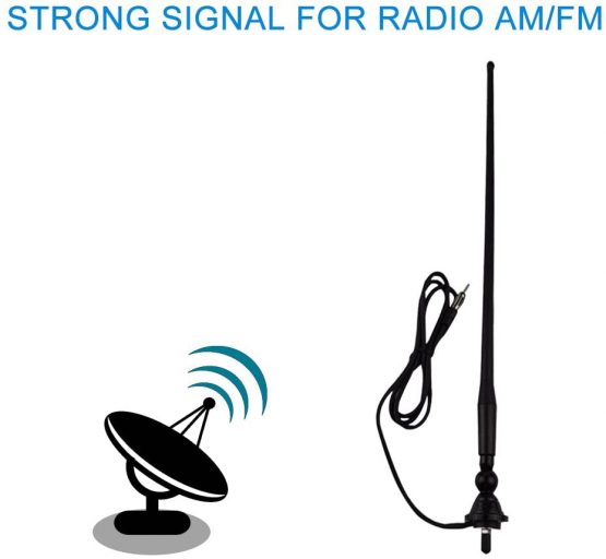 Herdio Marine Boat Antenna Waterproof AM FM Aerial IP66 Car Receiver Flexible Rubber Duck Aerial for Car Truck Radio Van Caravan Motorhome Yacht Black - Image 2