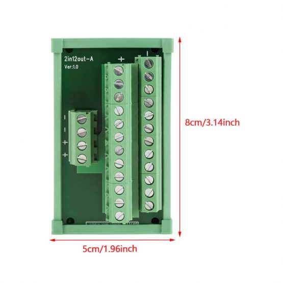 DIN Rail Module Breakout Board Power Entry Module 12 Position Terminal Block Adapter - Image 2