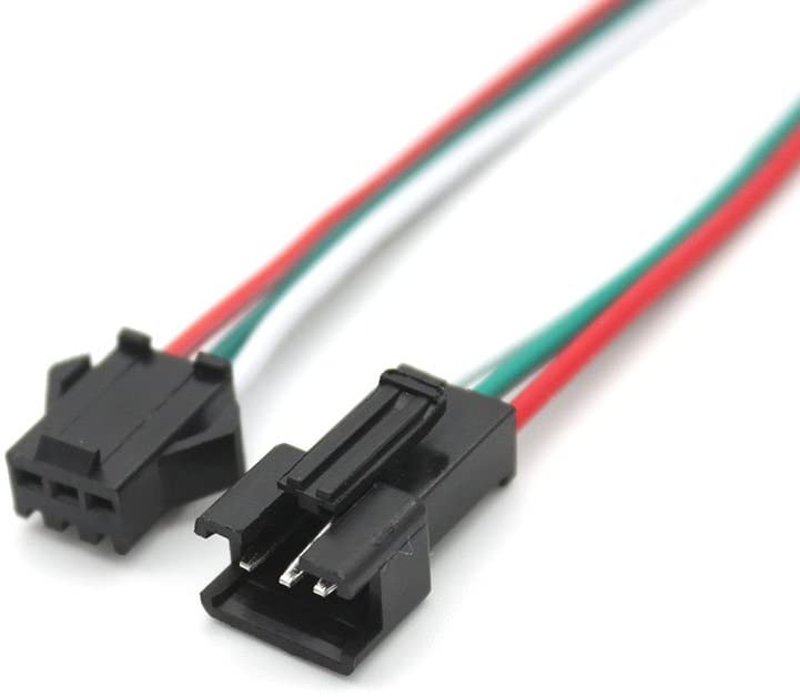 VIPMOON 20 works JST SM 3 Pin Male to Female Plug EL Wire Cable Connector Adapter for WS2811 WS2812B SK6812 LED Strip Lights - Image 4