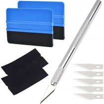 QitinDasen 10Pcs Professional Car Felt Edge Scraper Kit, 4 Inch Vinyl Wrapping Carbon Fiber Felt Edge Squeegee, with Fabric Felt Edge and Craft Trim Tool, for Car Vinyl Scraper Decal Applicator Tool