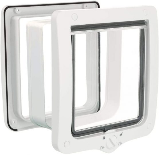 Trixie 4-Way Cat Flap with Tunnel, White, 660 g, 24 × 28 cm