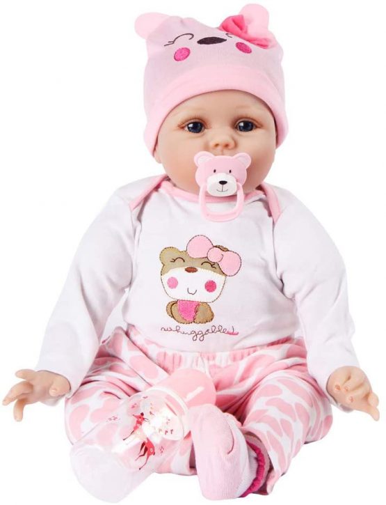 ZIYIUI Realistic 22 inch 55 cm Reborn Dolls Baby Girls Lifelike Soft Silicone Vinyl Reborn Babies Lovely Lifelike Cute Toddler Girl Toy That Look Real Newborn Reborn Doll Birthday Xmas Gift - Image 2