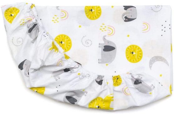 FlyIdeas Next to Me Crib Fitted Sheets 3 Pcs Set 83x50cm | 2 Fitted Sheets & 1 Waterproof Mattress Protector | Unisex Baby Animals Cute Patterns | Organic Pure Cotton 160 GSM Cert. Oeko-TEX - Image 3