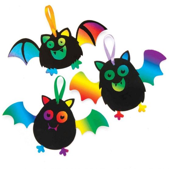 Baker Ross AR627 Bat Scratch Art (Pack of 10) for Kids Halloween Crafts and Decorations, Assorted - Image 2