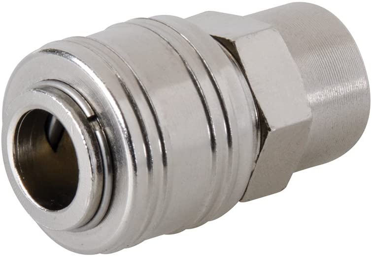 Silverline Euro Air Line Female Thread Quick Coupler 1/4" BSP (238184), Brown
