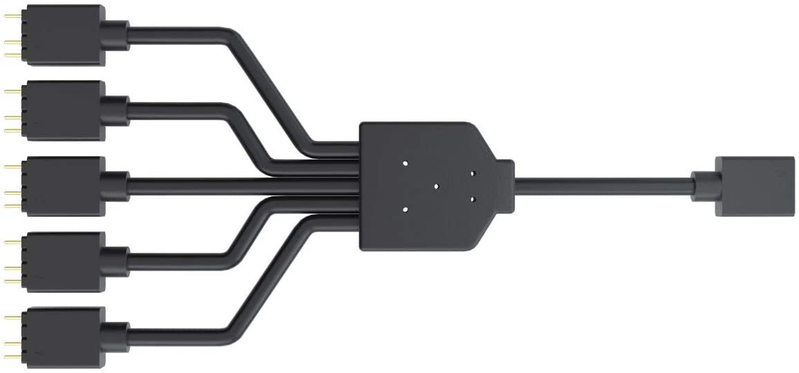 Cooler Master ARGB 1-to-5 Splitter Cable, 3-Pin LED Connector, 58 cm, MFX-AWHN-1NNN5-R1, black / black