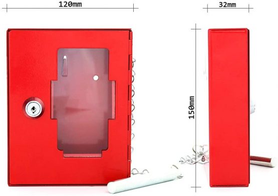 Rottner 1334 NSK1 Emergency Key Box with Hammer on Chain, red - Image 4