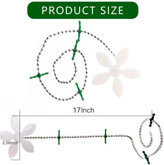WENTS Drain Hair Catcher 20 Packs Shower Drain Hair Catcher Flower Shower Hair Cleaning Chain Drain Clog Remover Tool for Drain Cleaning Bathroom Chain Hook Hair Trap for Bathtub Kitchen - Image 2