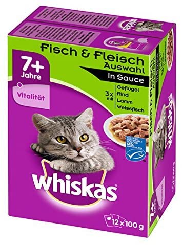 Whiskas 7+ Cat Food - Mixed Selection in Sauce Wet Food for Cats from 7 years and above - To Maintain Vitality - 48 x 100g Sachets - Image 2