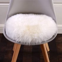 Imitation Sheepskin Rug Kaihong 60 x 90 cm, Longhair Faux Fur Imitation Wool Sofa Bedroom Rug Mat, wool, Rundes Weiß, 30 x 30 cm