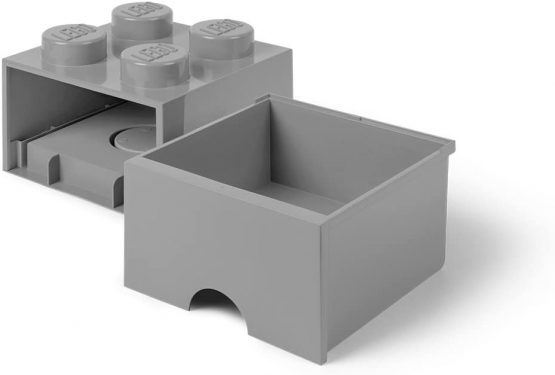 Room Copenhagen Lego Brick 4 Knobs, 1 Drawer, Stackable Storage Box, 4.7 l, Medium Stone Grey, 25 x 25 x 18 cm - Image 2