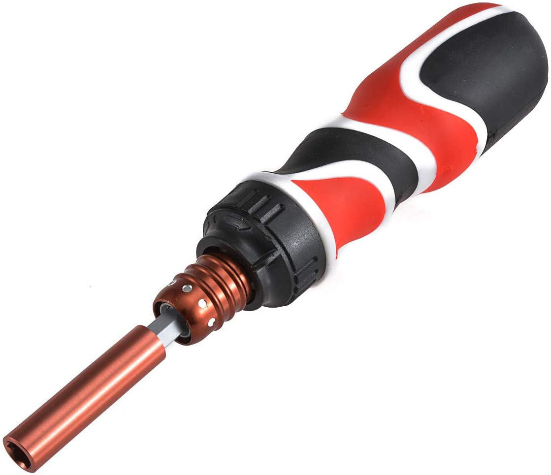 KATUR Adjustable Ratchet Screwdriver Bit Telescopic Dual Purpose Magnetic Extension Bit Holder and Adjustable Screwdriver Handle for 1.41-3.7 Inch Magnetic Screwdrivers Precision Repairing Tool