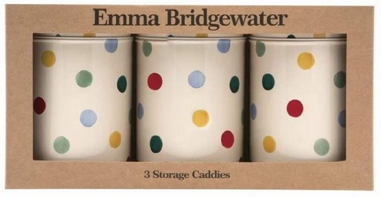 Emma Bridgewater - Polka Dot Floral set 3 caddies D10.6x15cm