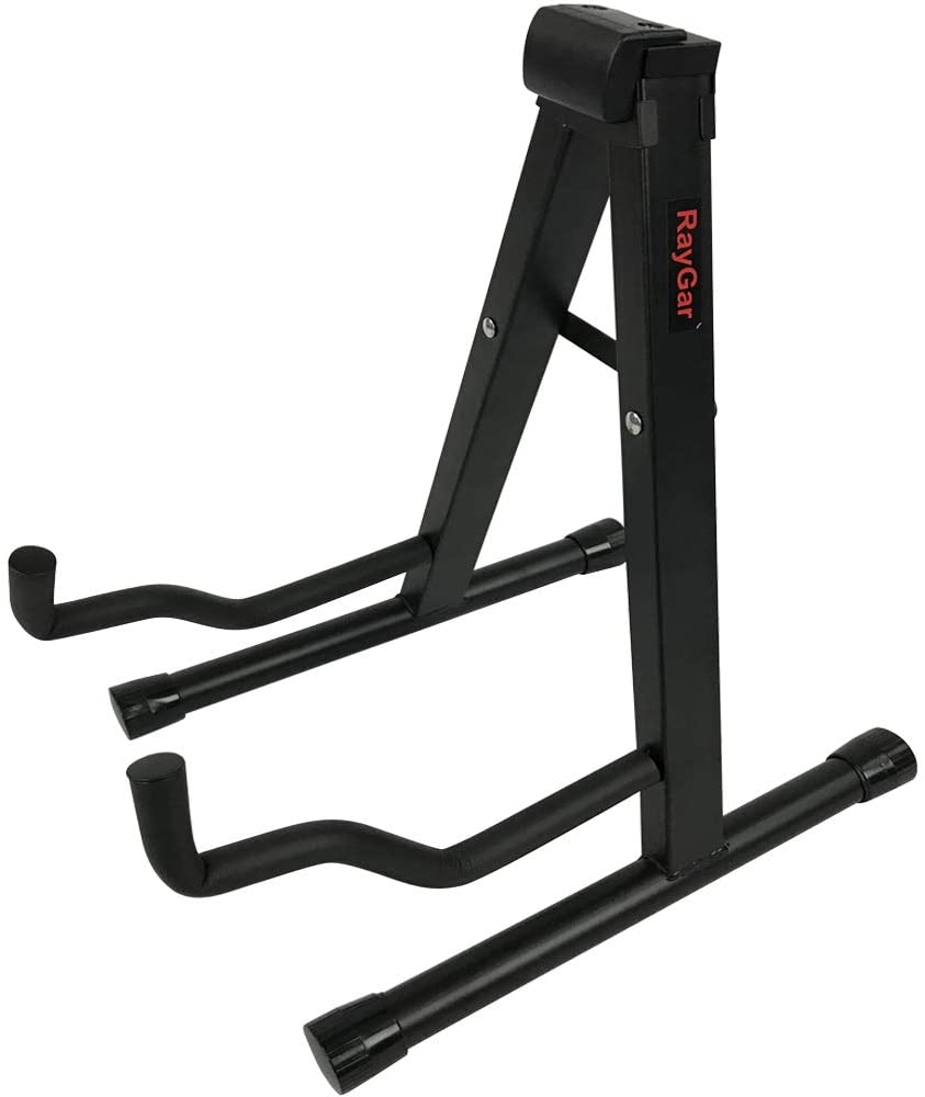 RayGar Guitar Stand Foldable Universal A-Frame Style Guitar Stand Black for Acoustic Electric Guitars - New