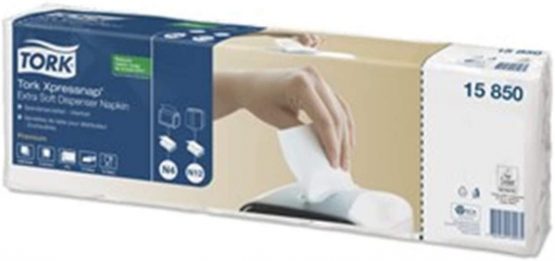 Xpressnap 2-Ply Napkin, 2 Fold, White, Pack of 1000 SCA53991