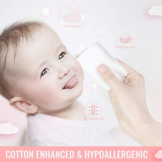 Cotton Tissue GothicBride 100% US Cotton Dry Baby Wipes Soft Dry Cotton Wipes Disposable Face Towels Makeup Removing for Sensitive Skin Portable(3 PACK-180 Counts) - Image 4