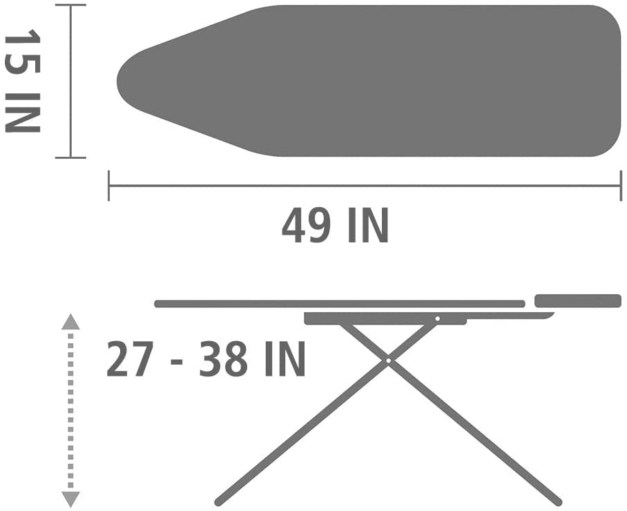 Brabantia, Ironing Board B, With Steam Iron Rest, Adjustable in Height, Non-Slip Rubber Feet, Cotton Cover with Foam Layer - Image 3
