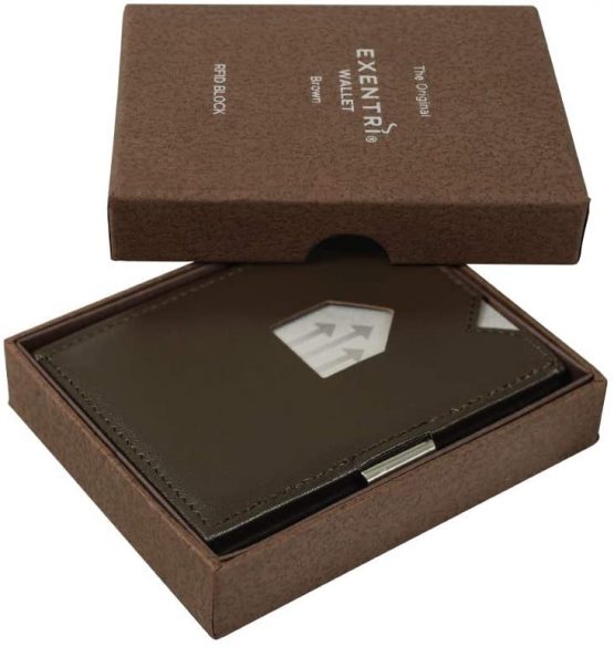 EXENTRI Leather Trifold Wallet - RFID Blocking w/Stainless Steel Locking Clip - Image 4