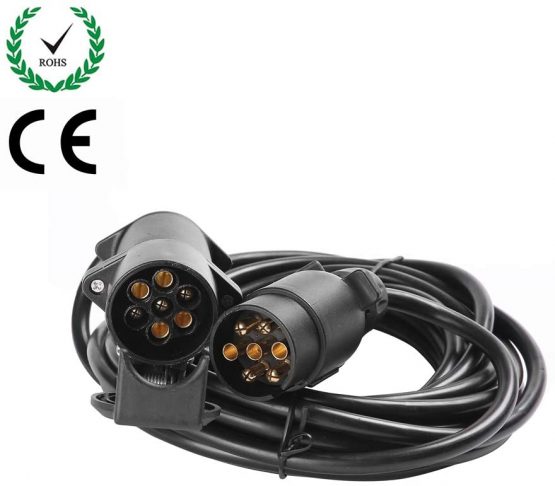 ETUKER 6m 7 Pin Trailer Plug Socket Extension Lead, 12V 7 Pin 6m Extension Lead Towing Caravan Trailer Truck RV Electrical Wiring Cable Connector Trailer Line (6m 7 Pin Extension Lead) - Image 2
