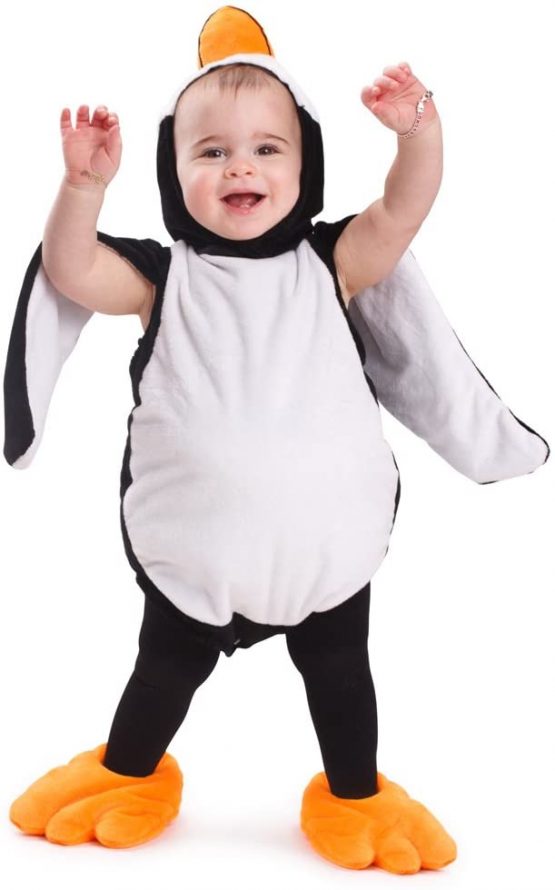 Dress Up America 871-0-6 Penguin Halloween Dress, White, 0-6 Months (Weight: 3.5-7 kg, Height: 43-61 cm)