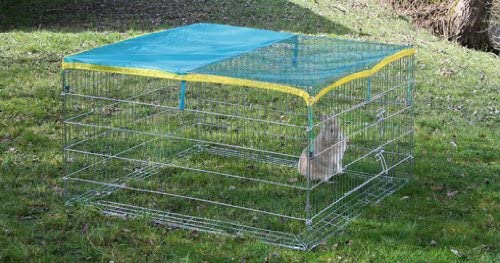 Kerbl Pet Freigehege mit Ausbruchsperre 115x115x65cm, mit Schutznetz, Metall, 115 x 115 x 65 cm - Image 2