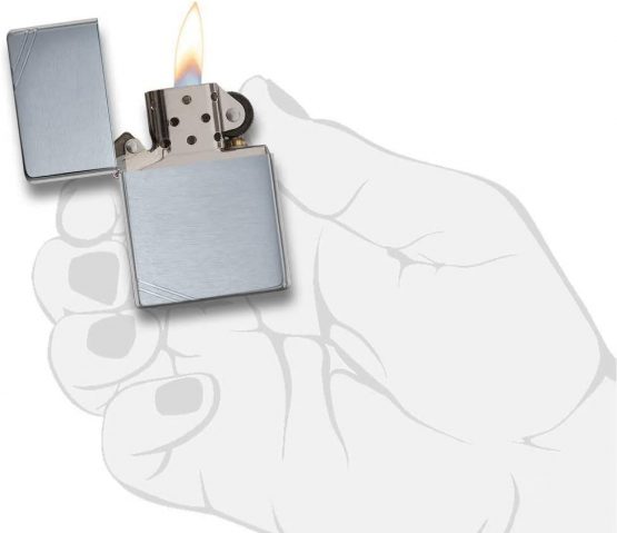 Zippo Windproof Lighter | Metal Long Lasting Zippo Lighter | Best with Zippo Lighter Fluid | Perfect for Cigarettes Cigar Candle Pocket Lighter | Vintage with Slashes | Brushed Chrome - Image 4