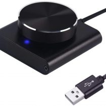 USB Volume Control Knob, COOIDEA Volume Controller, Multimedia Controll Knob with one Key Mute/Pause Function for PC, Support Windows/Mac/IOS/Android/Linux (Black)