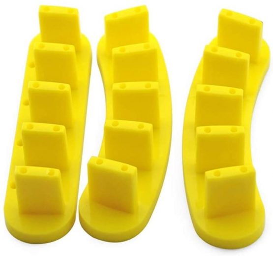 3 pcs False Nail Art Tips Practice Display Stand Tool for Gel Nail Polish DIY Nail Training Tools WITH 10 pcs Nail Tips (Yellow)