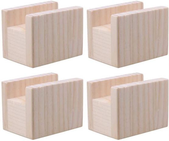 4PCS Bed Furniture Risers Heavy Duty Wood Risers for Sofa Table and Chair (10cmx5cmx4cm)