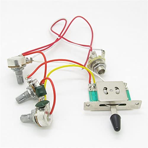 Strat Guitar Wiring Harness Prewired 3x 500k Pots 1 Volume 2 Tone Control Knobs 5 Way Switch - Image 2