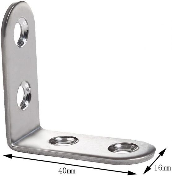 anjias 20 Pcs Right Angle Brackets, 90 Degree Right Angle Brackets 40 * 40mm Stainless Steel Angle Brackets - Image 3