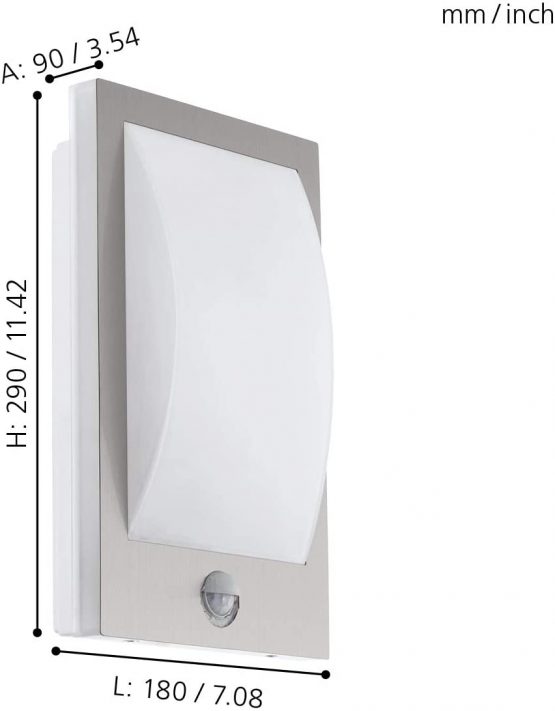 EGLO 97238 VERRES Exterior Sensor Wall Light in Stainless Steel - Image 3