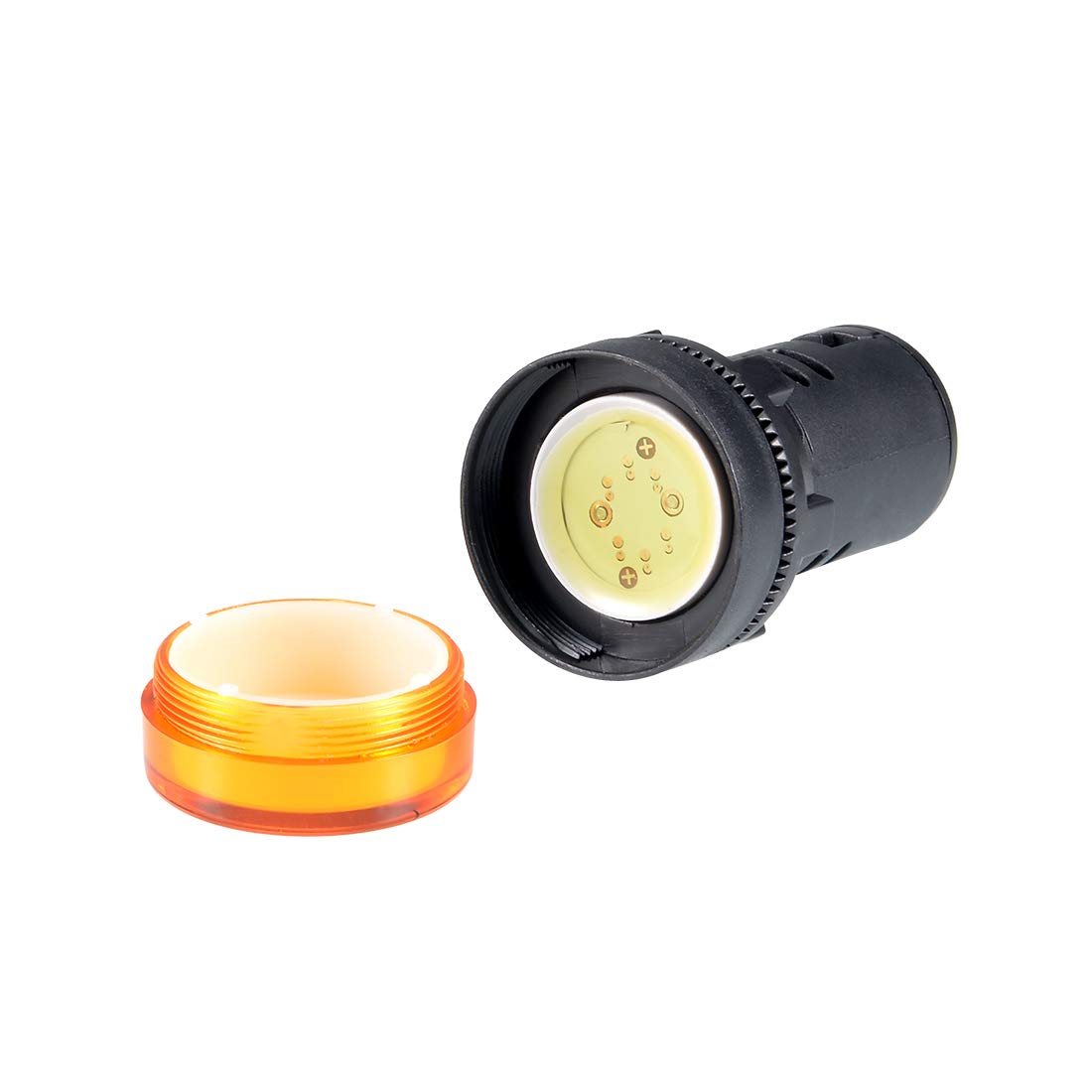 sourcing map 5Pcs Yellow Indicator Light AC/DC 24V, 22mm Panel Mount, for Electrical Control Panel HVAC, DIY Projects - Image 3