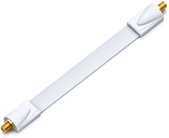 deleyCON Window Feed-Through for SAT Cable 17cm Flexible Extremely Flat 26cm Length Shielded - White - Image 3