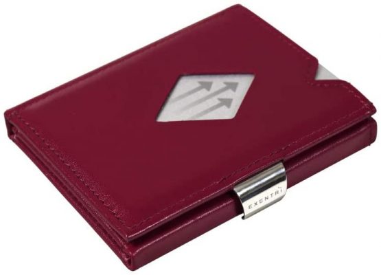 EXENTRI Leather Trifold Wallet - RFID Blocking w/Stainless Steel Locking Clip