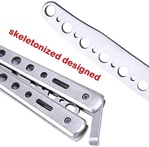 Ideal Swan 2 Pcs Balisong Butterfly Trainer Practice Butterfly Trainer - NOT REAL - NO SHARP - Unsharpened Blade (Black + Silver) - Image 2