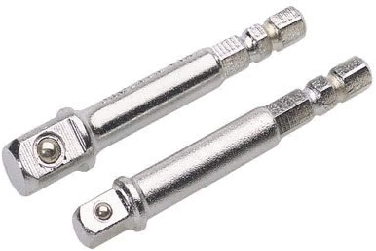 Draper 50087 Hexagon Adaptor, Blue, 1/4" and 3/8" Square Drive