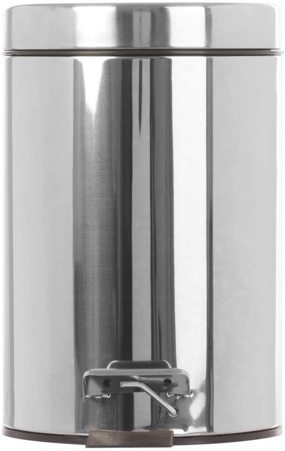 Premier Housewares Pedal Bin Silver Kitchen Bin Stainless Steel Bathroom Bin Pedal Push Kitchen Bins Recycling Bins 3 L - Image 3