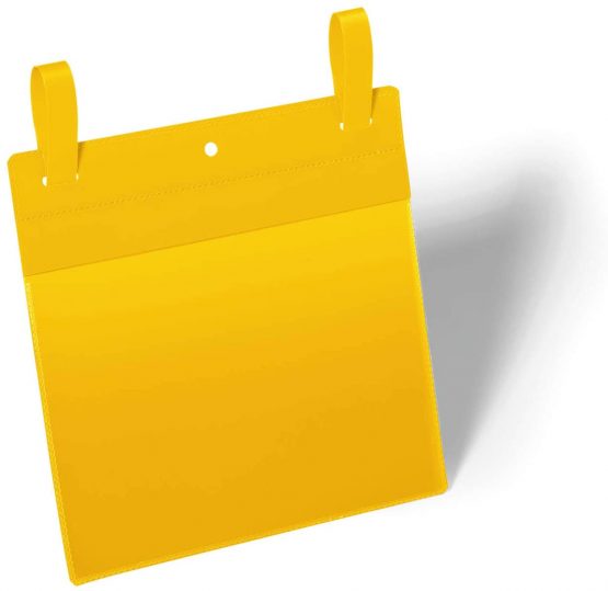Durable Document Pocket with Straps A5 Landscape, Pack of 50 Pieces, Yellow