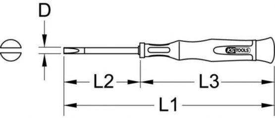 KS Tools 500.7108 Precision screwdriver, slot, 1.4mm - Image 3