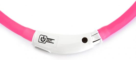 LED USB collar silicone dog collar luminous collar for dogs rechargeable via USB (size S-L 18-65 cm individually adjustable) in pink by the brand PRECORN - Image 4