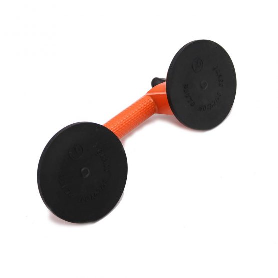 Heavy Duty Aluminum Double Handle Suction Cup Plate Professional Glass Puller/Lifter/Gripper (2 claw Orange) - Image 2