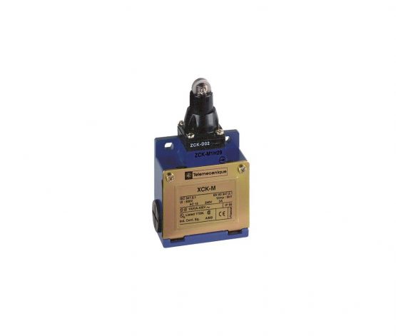 Telemecanique Sensors XCKM102H29 Limit Switch with Steel Roller Plunger, Metal, Series XCKM, Linear Head, M20 x 1.5 Cable Gland, 1 NC + 1 NO Snap Action Contacts