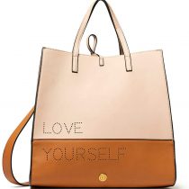 Desigual Bols_rhapsody Merlo V Women's Handbag, Brown/Beige, 17.6 x 31.8 x 33 cm