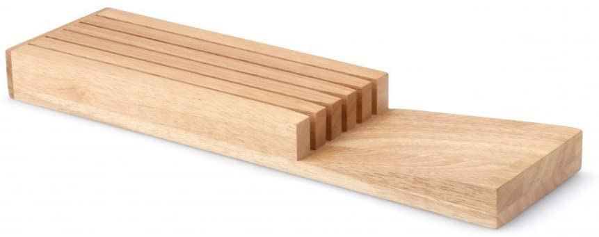 Continenta Block for Drawer Rubber Wood for 5 Knifes, Light Brown, One Size, Kitchen Accessories