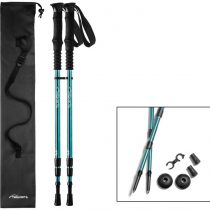 Pair of Trekrite Women's 3 Section Collapsible Telescopic Antishock Trekking/ Hiking/ Walking Poles, EVA Foam Handles with Adjustable Padded Strap for Camping, Backpacking, Mountaineering - Purple or Teal