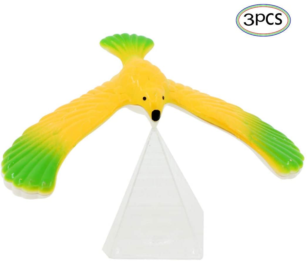 Balance Bird Toy Set 3 PCS Self Balancing Bird Eagle with Stand Gift for Kids Stress Relief Toy