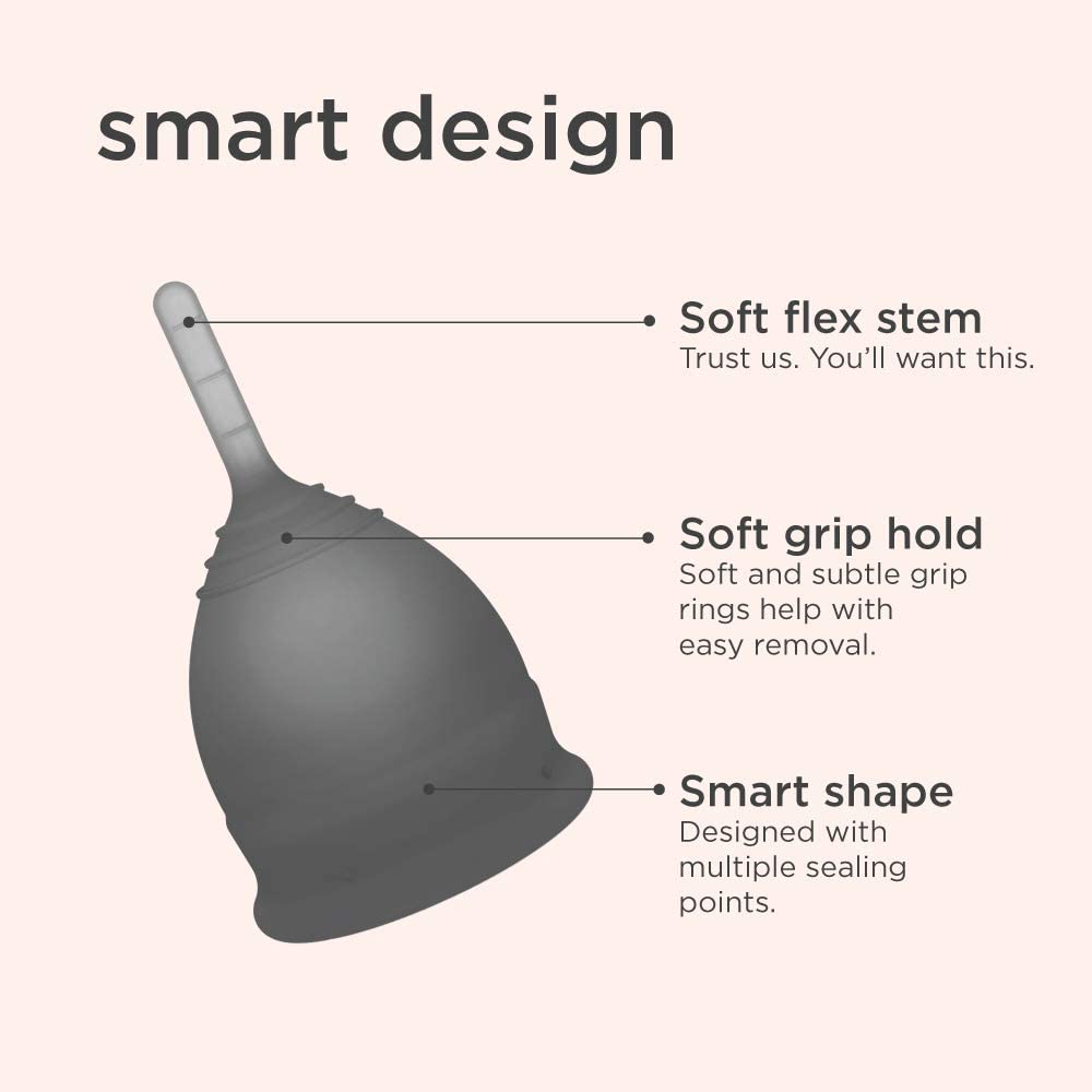 Saalt Soft Menstrual Cup - Super Soft and Flexible - Best Sensitive Cup - Wear for 12 Hours - Made in USA (Grey, Small) - Image 3
