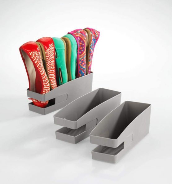 WENKO Shoe Holder for Ballerinas, Polypropylene, Grey, 3er Pack, 26.5 x 9 x 9.5 cm - Image 2