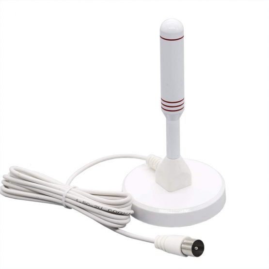 LEADSIGN Portable Indoor/Outdoor TV Aerial with Magnetic Base,High Gain Digital Antenna for VHF/UHF Signals(White)